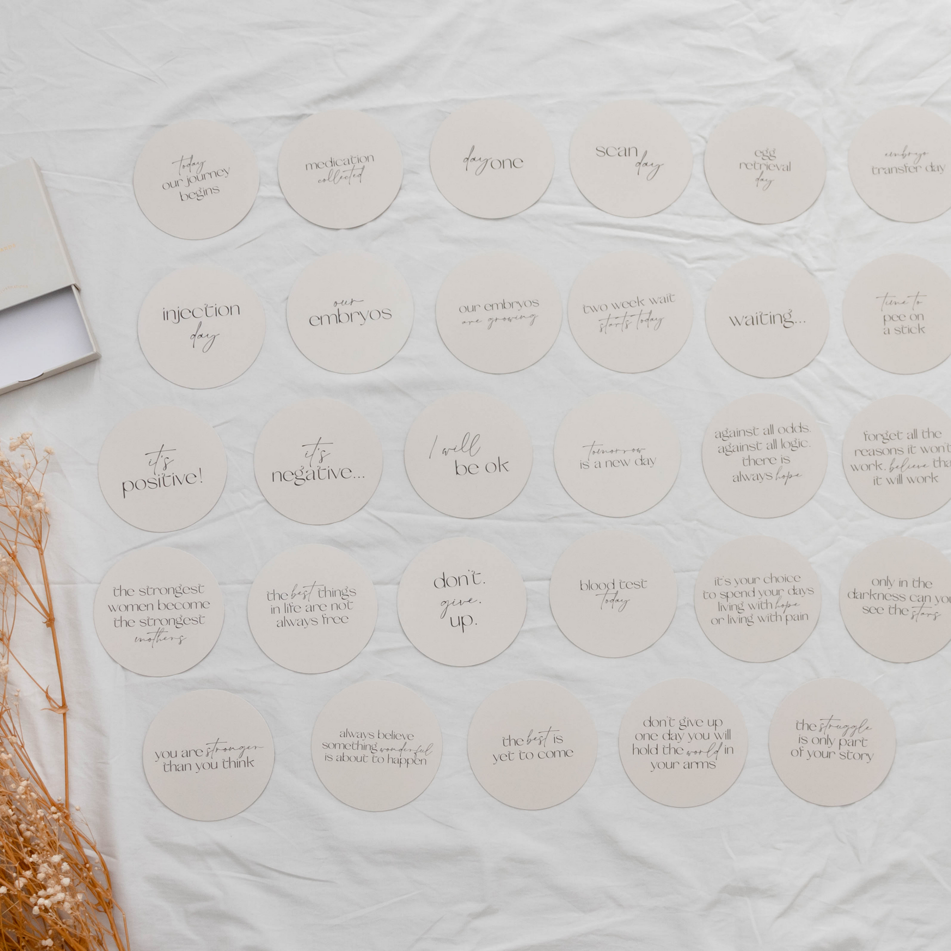Darling IVF Milestone Cards.