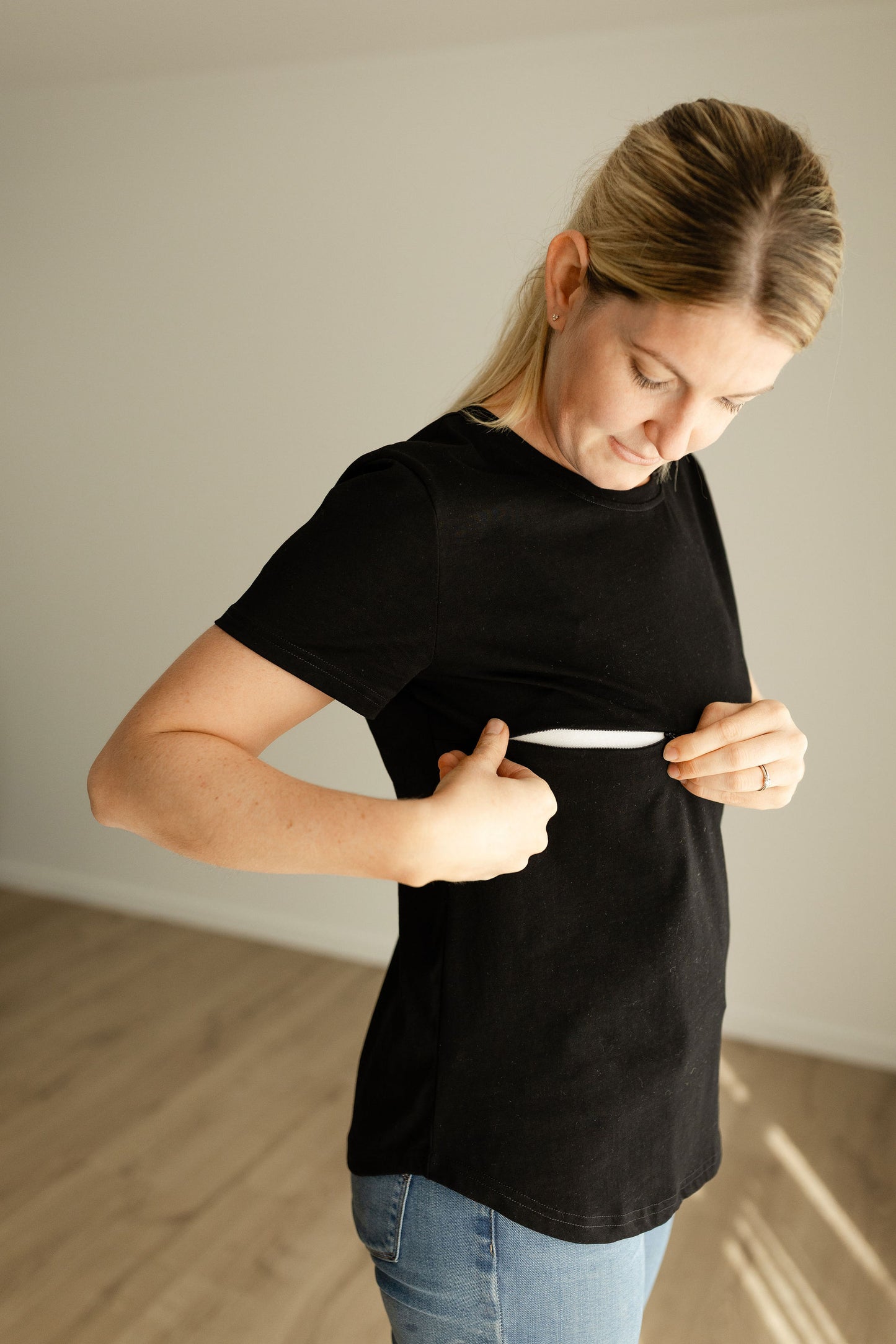Essentials Front Zip Tee