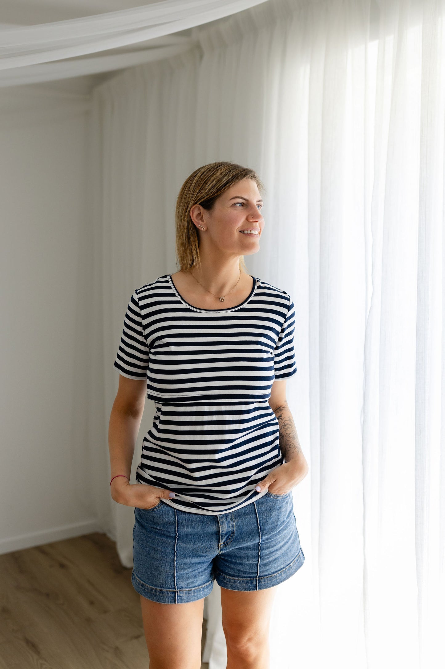 Essentials Front Flap Tee Stripe