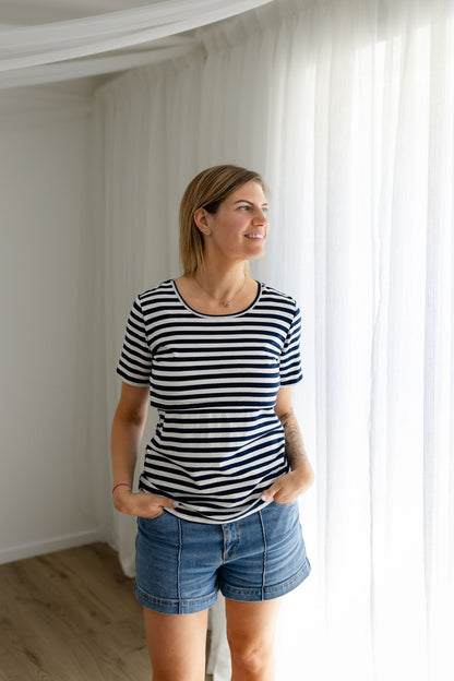 Essentials Front Flap Tee Stripe